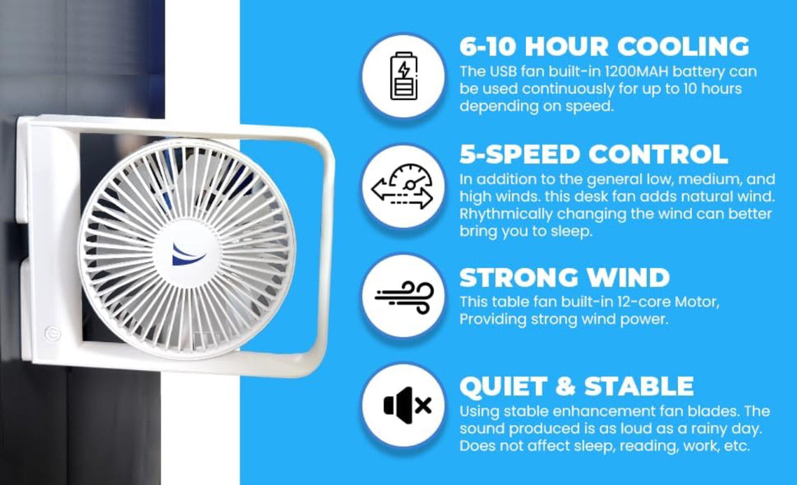 The Original Cruise Fan, Magnetic Cruise Ship Approved Portable Travel Fan